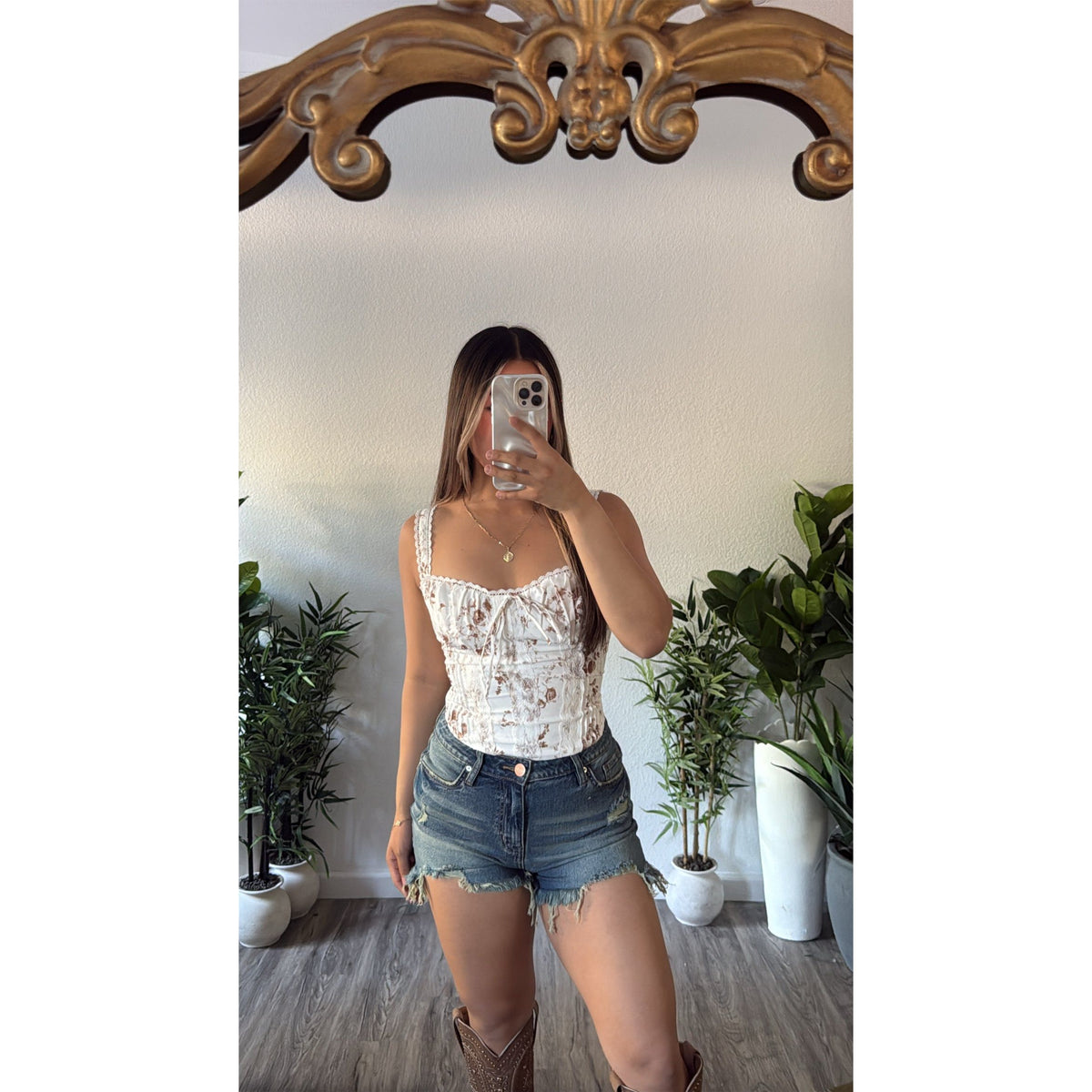 Lumina Floral Milkmaid Corset Top